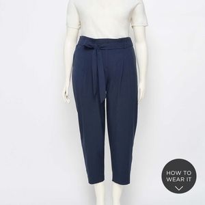 BNWT Size 16 LOFT Navy Plus Tie Waist Slim Pants